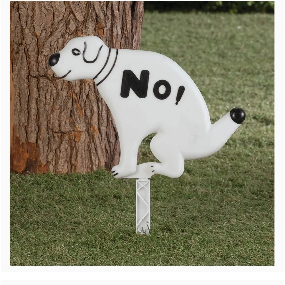 Fox Valley Trader’s “No Waste Dog Sign”-Glow-in-the-dark Lawn Stake 10.5x 16”H